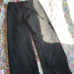 Woman Black Drawstring Pants